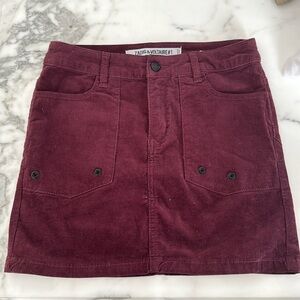 Zadig & Voltaire Burgundy Corduroy Skirt